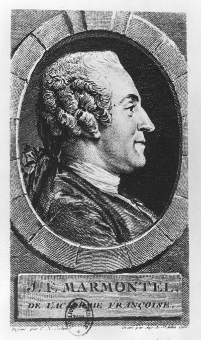 Portrait de Jean François Marmontel (1723-99) gravé par Augustin de Saint-Aubin (1736-1807) 1765 - Charles Nicolas II Cochin